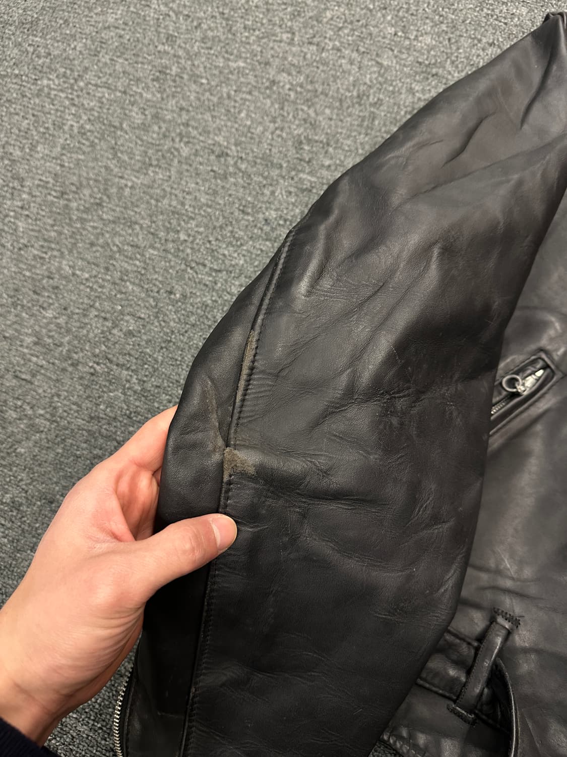 90s 쇼트 618 퍼펙토 가죽 라이더자켓 40 상품이미지5