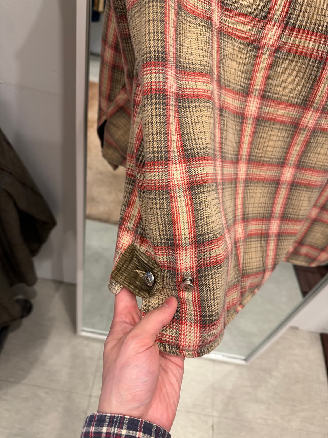 00s Soviet 빈티지 체크 코튼 플란넬 집업 자켓 상품이미지8