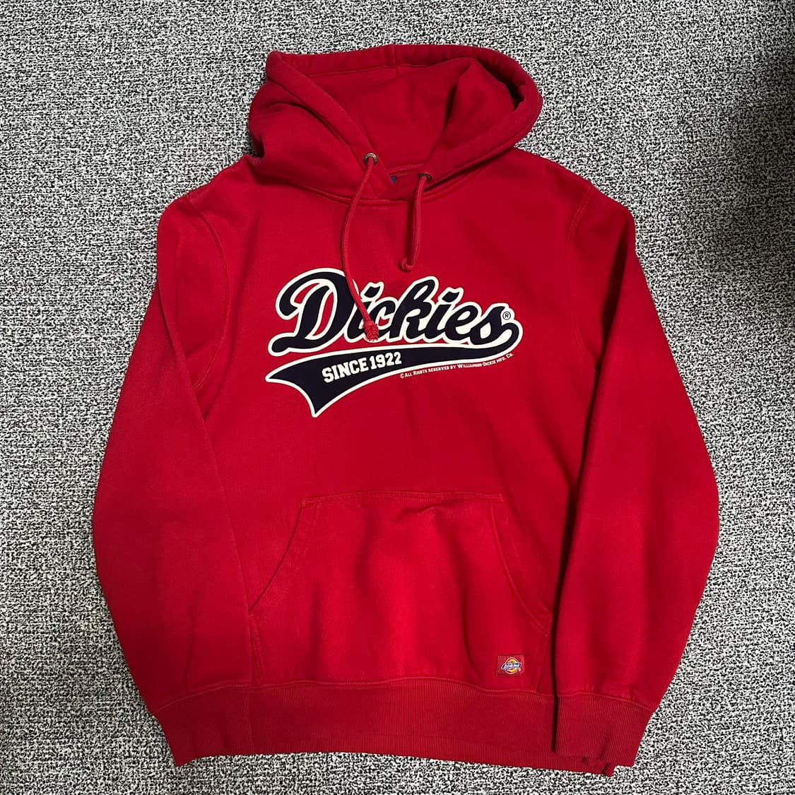 (M) 디키즈 로고 오버핏 후드티 레드 상품이미지1
