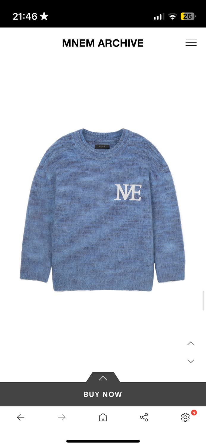므넴 니트 chain embroidery knit (mix blue 상품이미지1