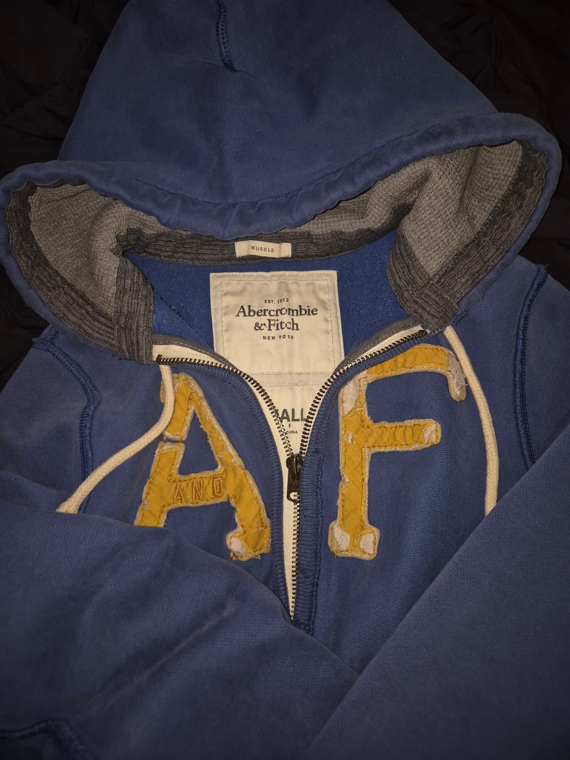 아베크롬비 아담스마운틴 머슬핏 블루 후드집업 S 상품이미지2