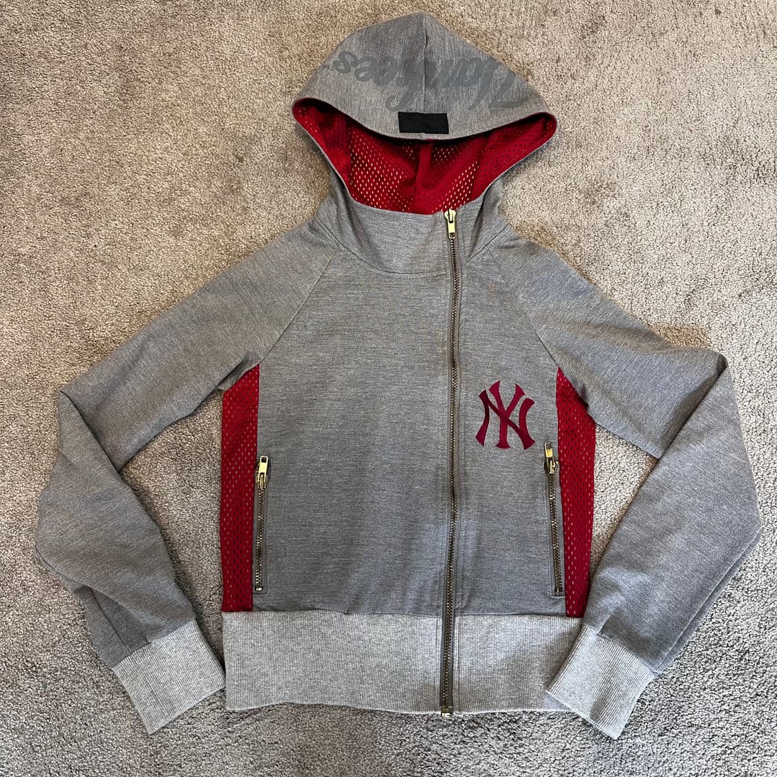 엠엘비 우먼 뉴욕양키스 크롭 언발 후드집업S 상품이미지1