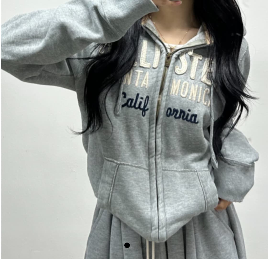 홀리스터 올드스쿨 그레이 후드집업 L 상품이미지1