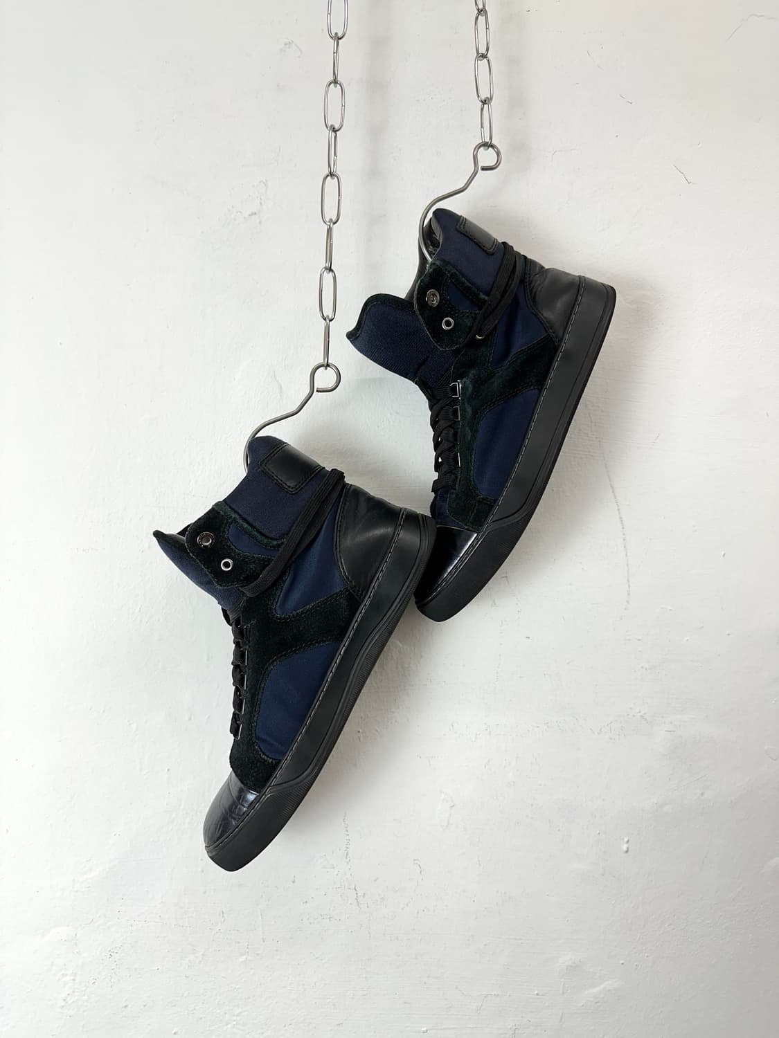 Lanvin Suede & Patent High-Top Sneakers 상품이미지3
