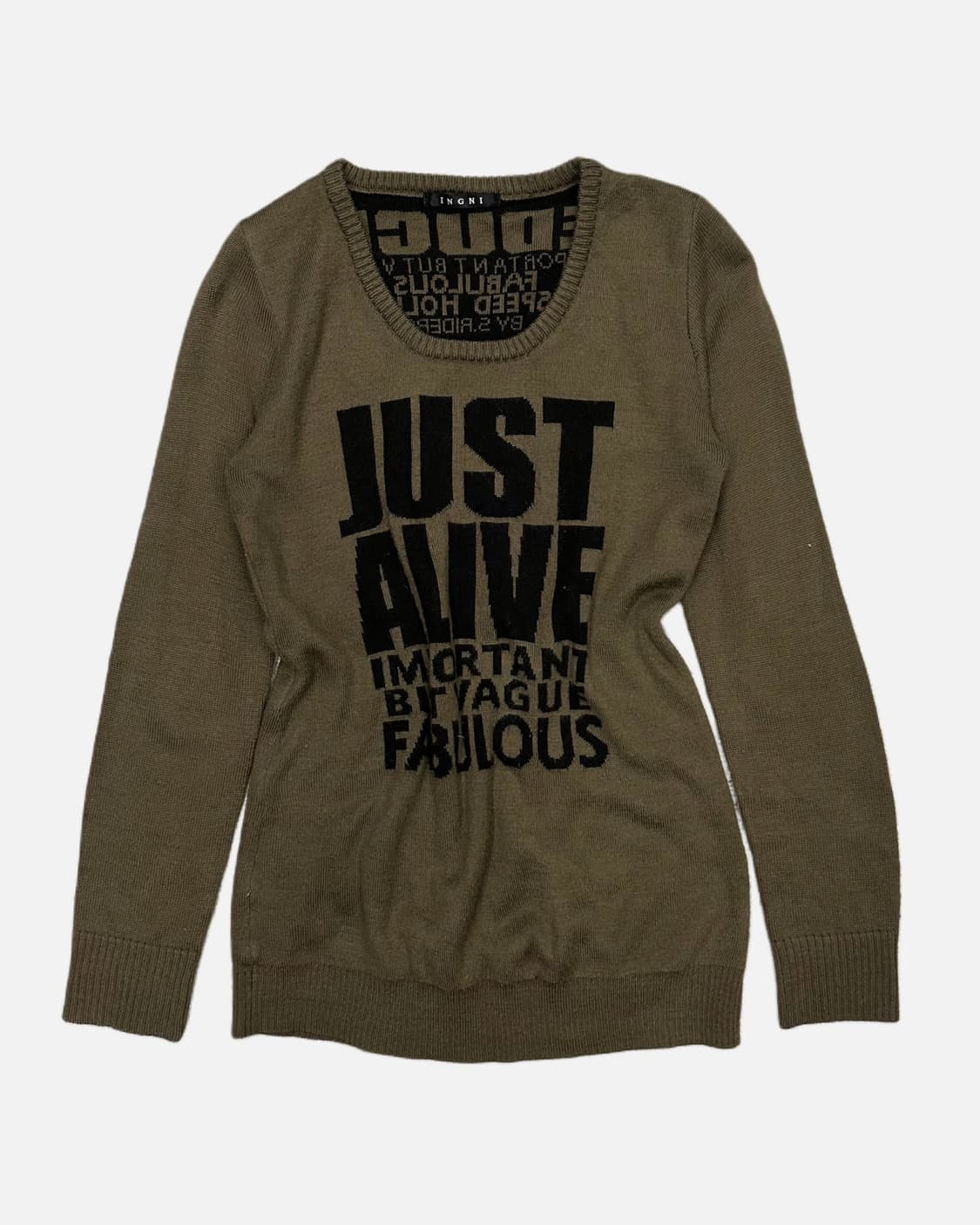 khaki jacquard lettering knit 상품이미지2