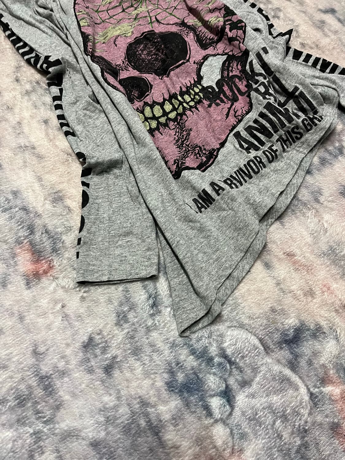 Glad news punk skull asymmetry cut sew 상품이미지4