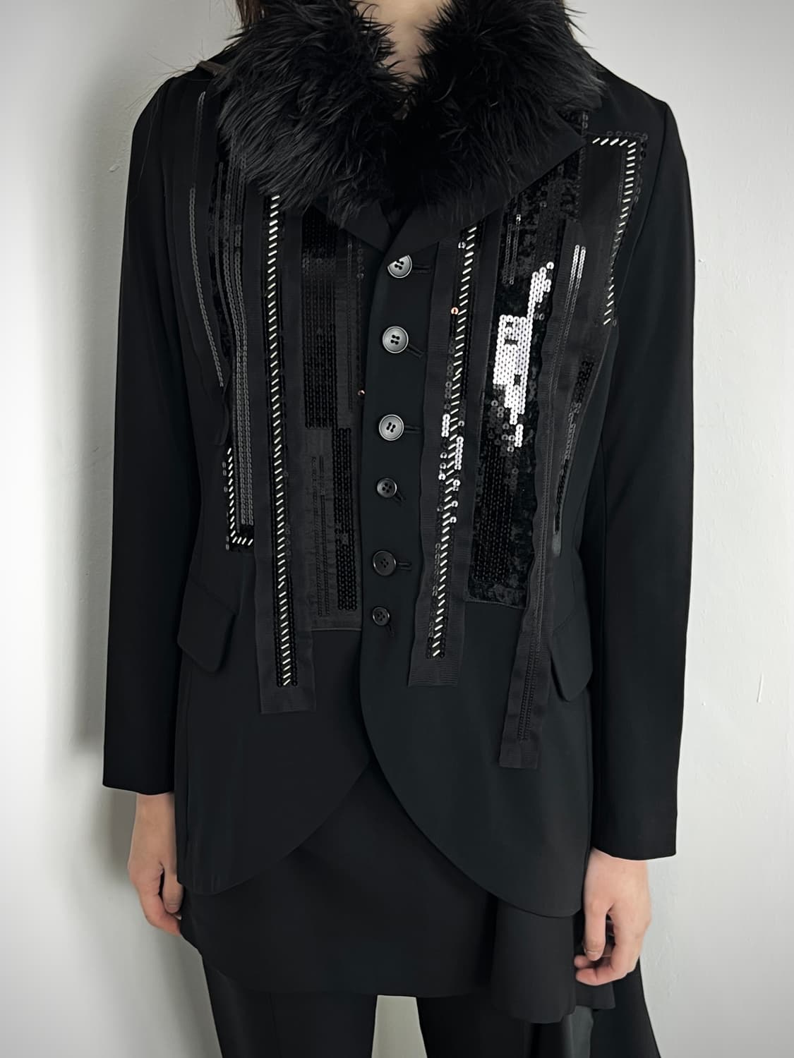 Comme Des Garcons Fur Neck Wool Knit 상품이미지2
