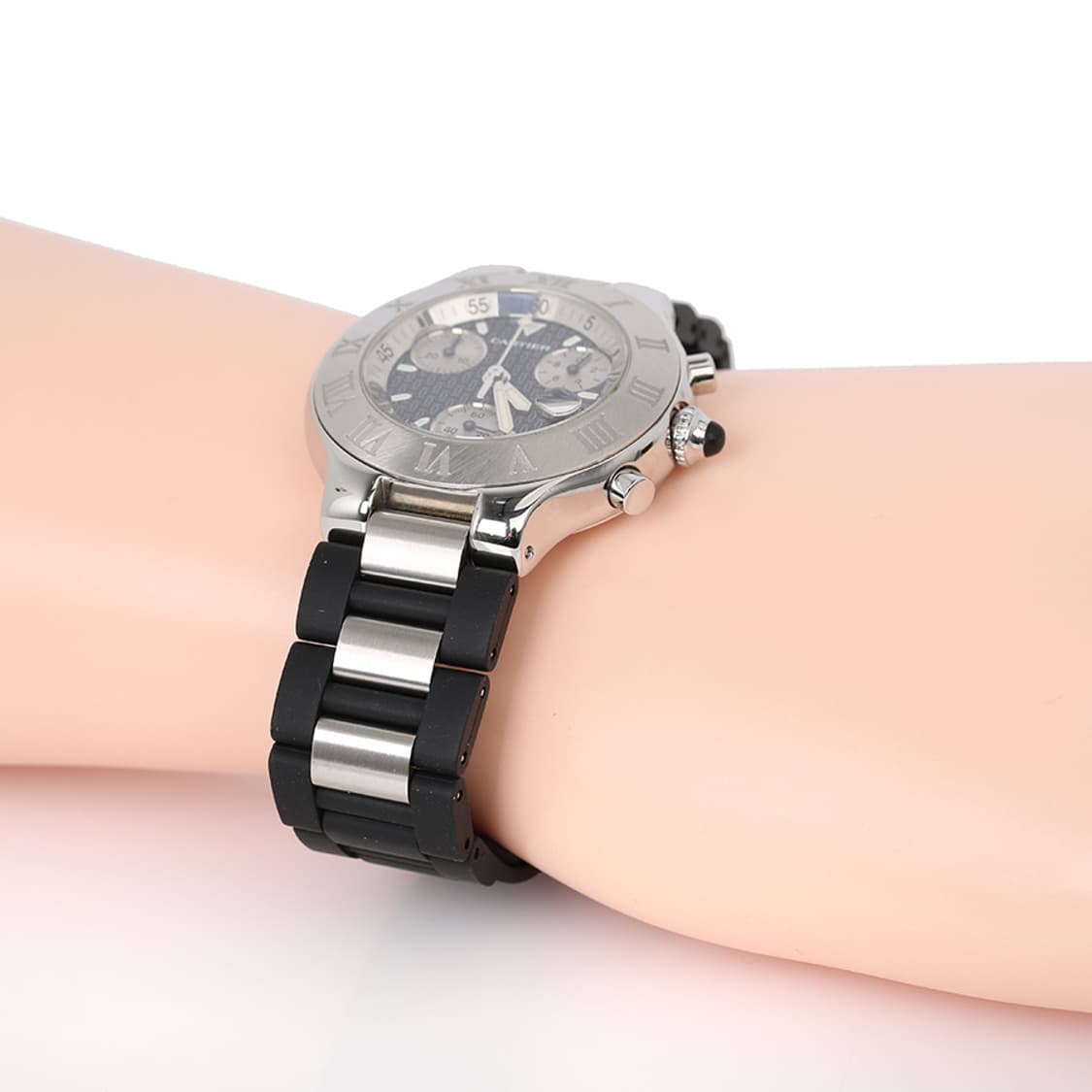 까르띠에 21C 시계 크로노그래프 블랙 러버밴드 워치 W10125U2 상품이미지8