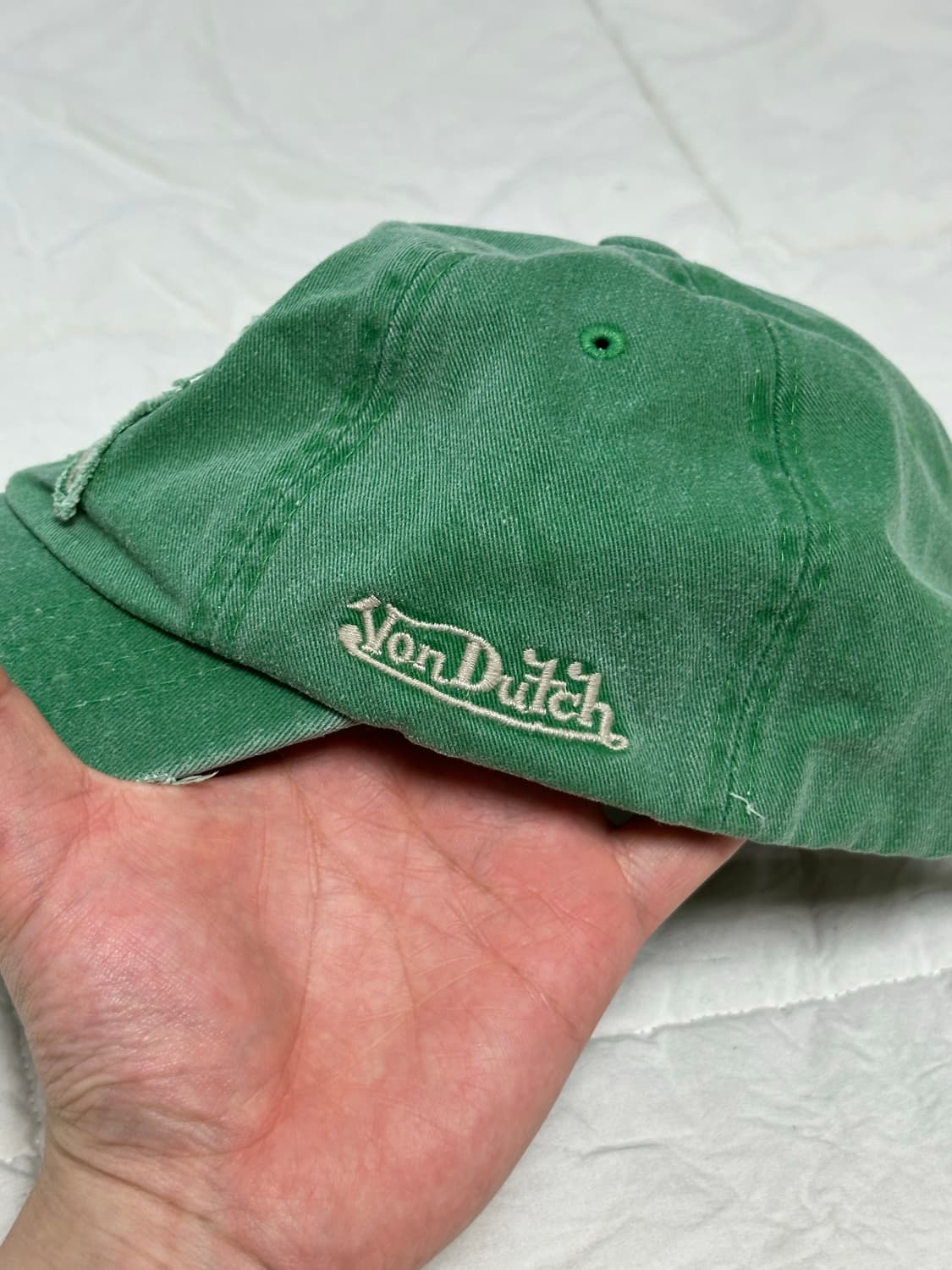 본더치 데미지 디테일 볼캡 그린 상품이미지7