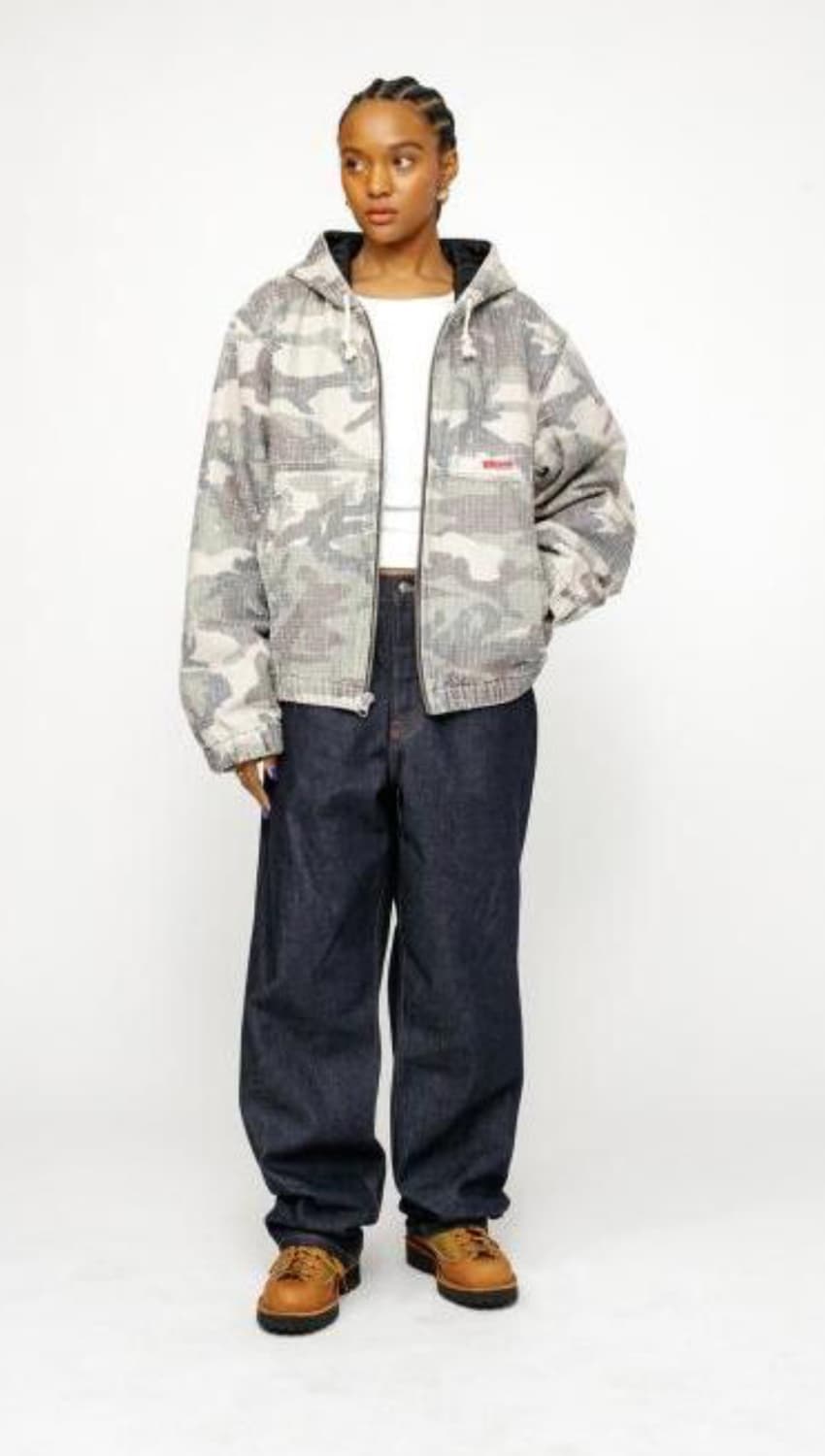 스투시 워크 자켓 카모 캔버스 니들펀치 울랜드 카모 자켓 (새제품) 상품이미지4