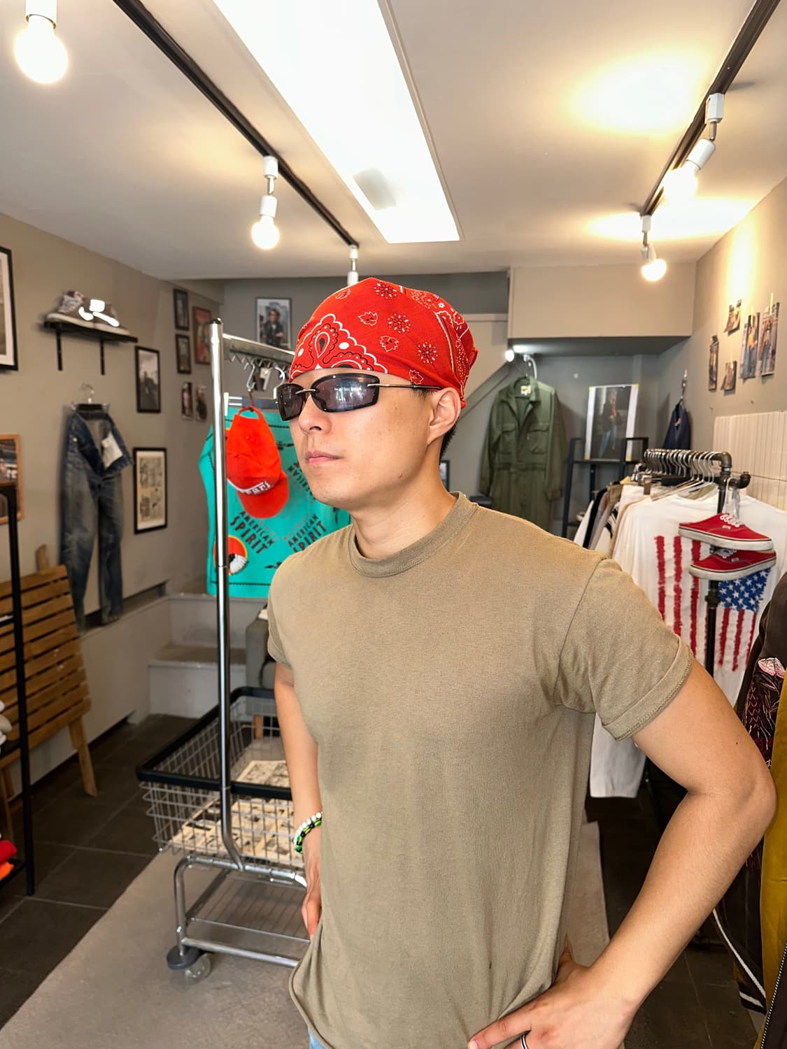 American Red paisley pattern bandanna  상품이미지1