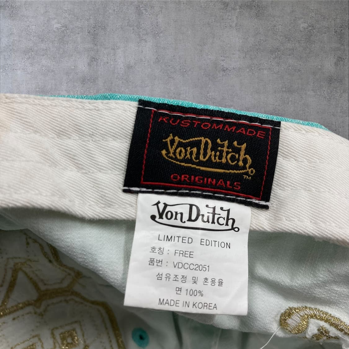 본더치 y2k 스펠아웃 로고 스카이 볼캡 상품이미지5