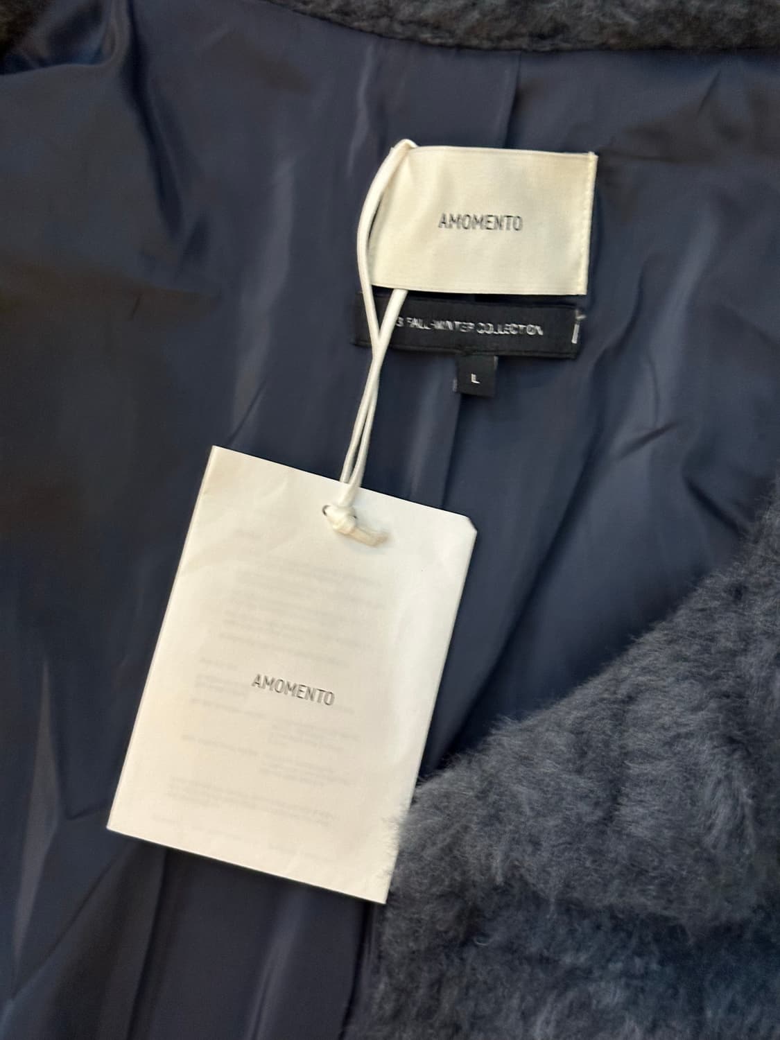 새상품) AMOMENTO 아모멘토 퍼 자켓 L 상품이미지6