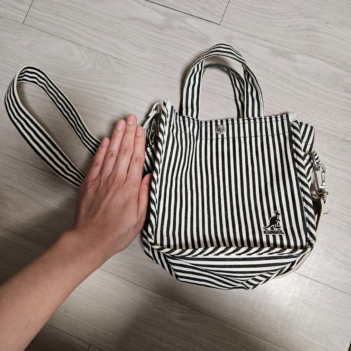 캉골 스트라이프 미니 토트백 숄더백 상품이미지2