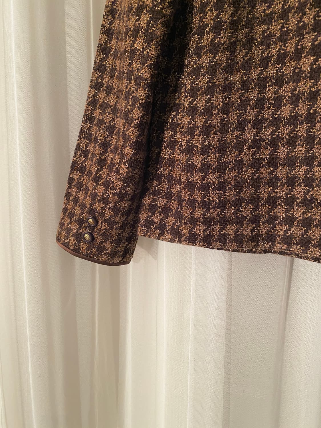 Retro Houndstooth Chocolate Check Jacket 상품이미지6