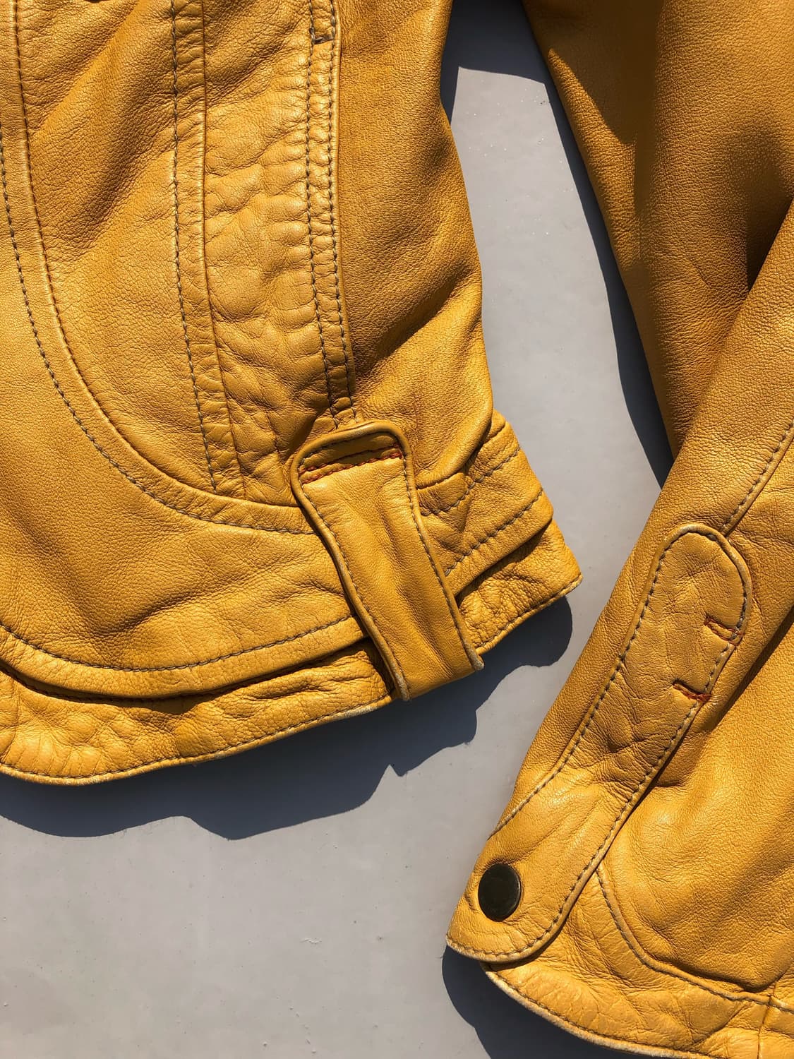 yellow vintage flower leather jk 상품이미지2