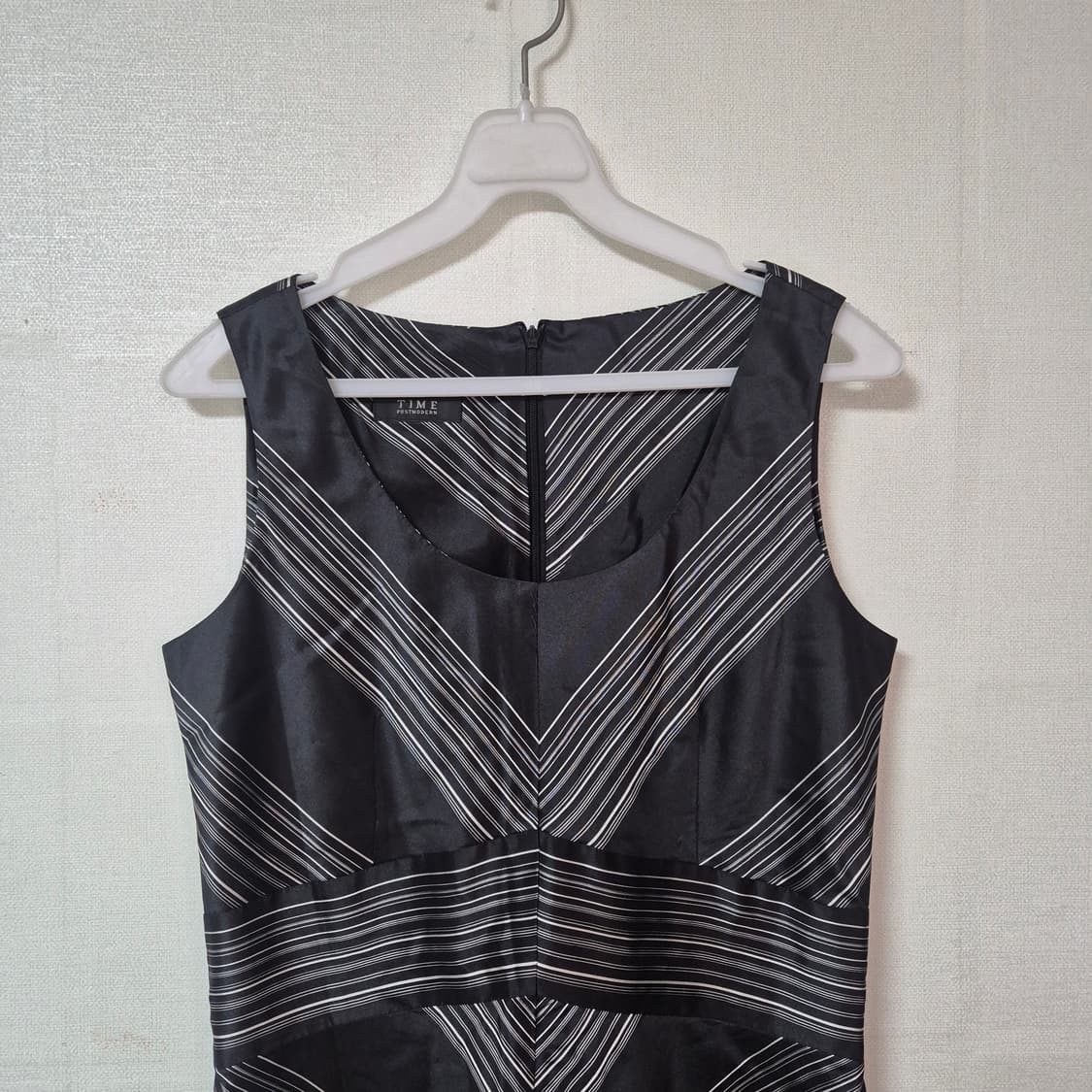 TIME 타임 블랙 스트라이프 린넨 원피스 상품이미지2