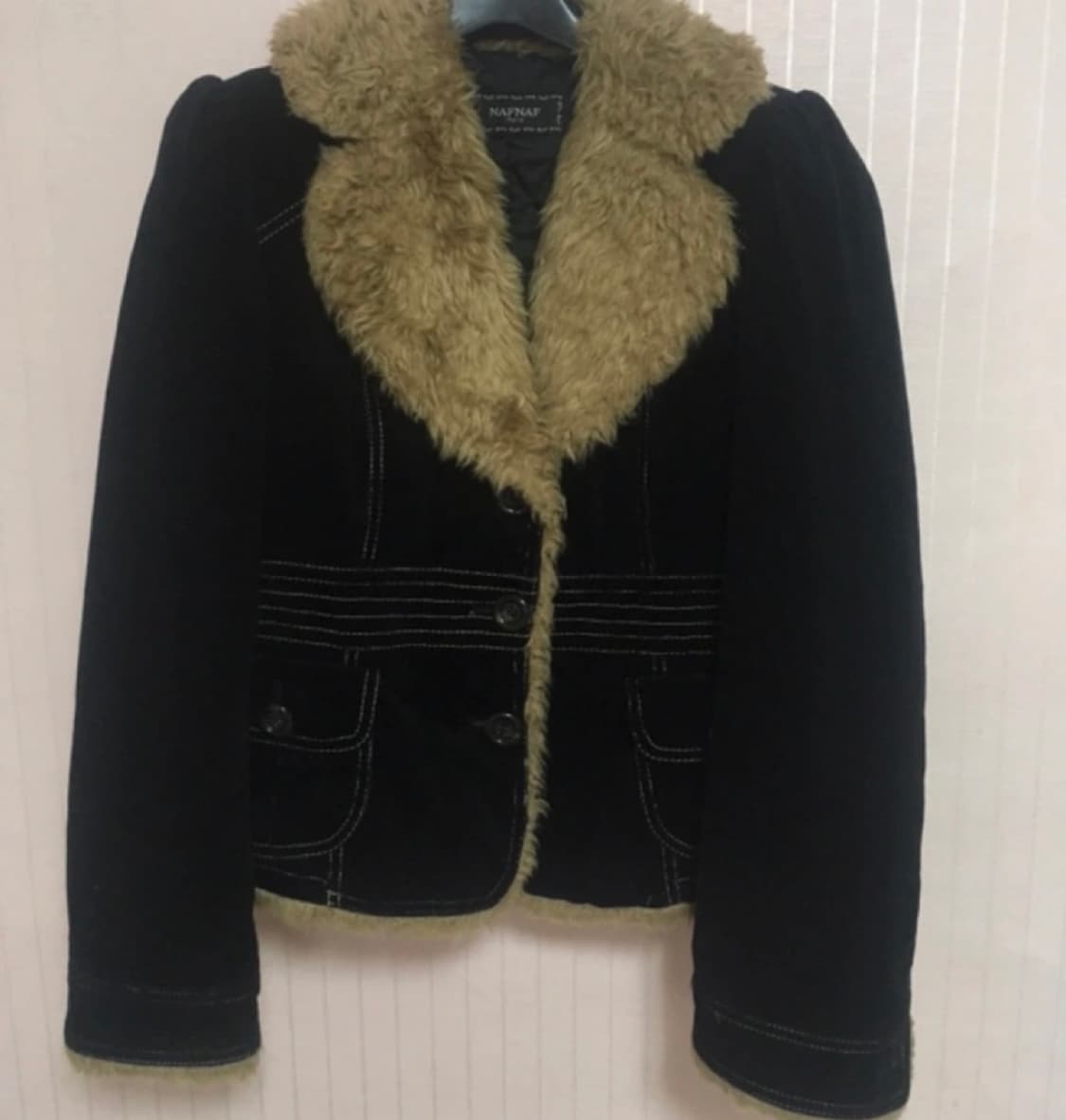 스웨이드 울 자켓 퍼 나프나프 상품이미지4