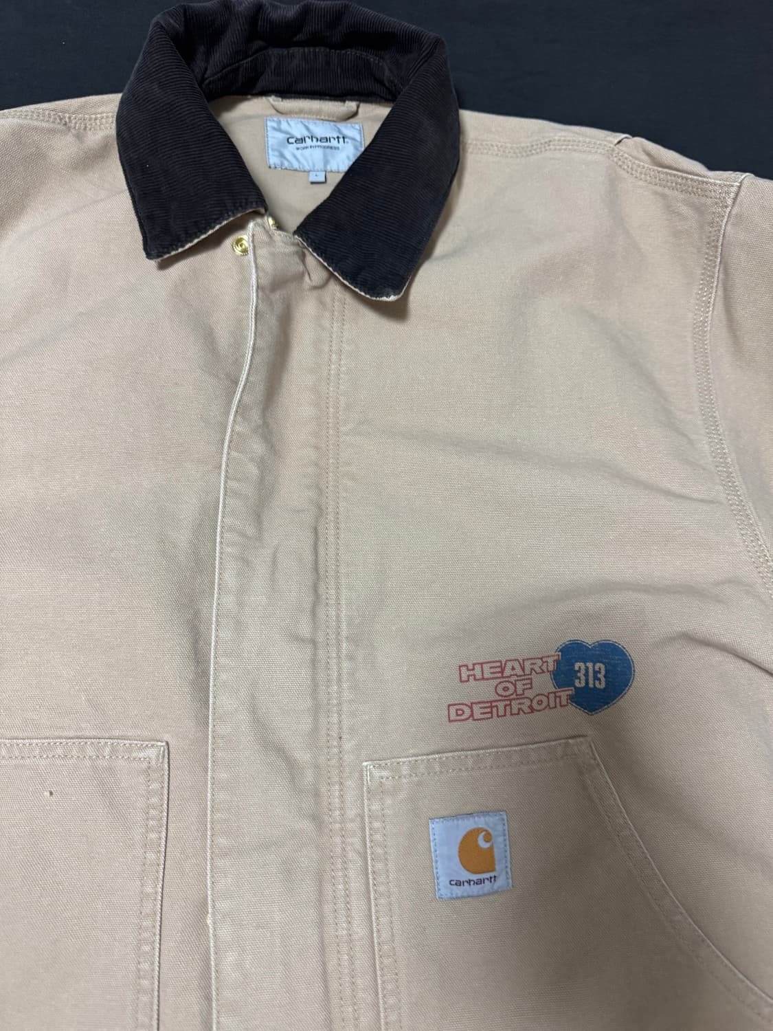 정품4회착용 칼하트 WIP 아칸 아르칸 그래픽자켓 브라운 L 상품이미지3