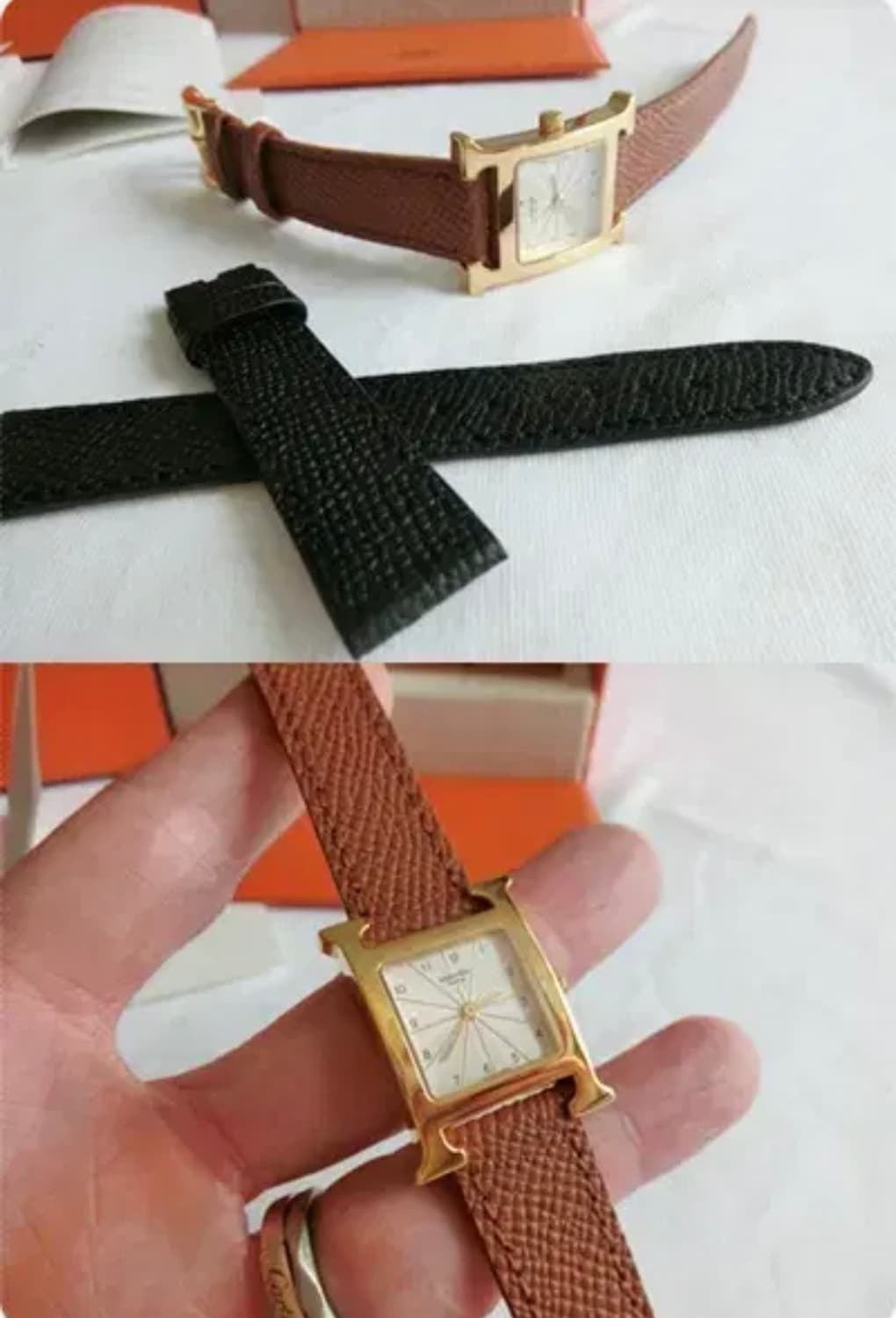 에르메스 H아워 1.201 금장 여성용 쿼츠 PM 스몰 사이즈 상품이미지5