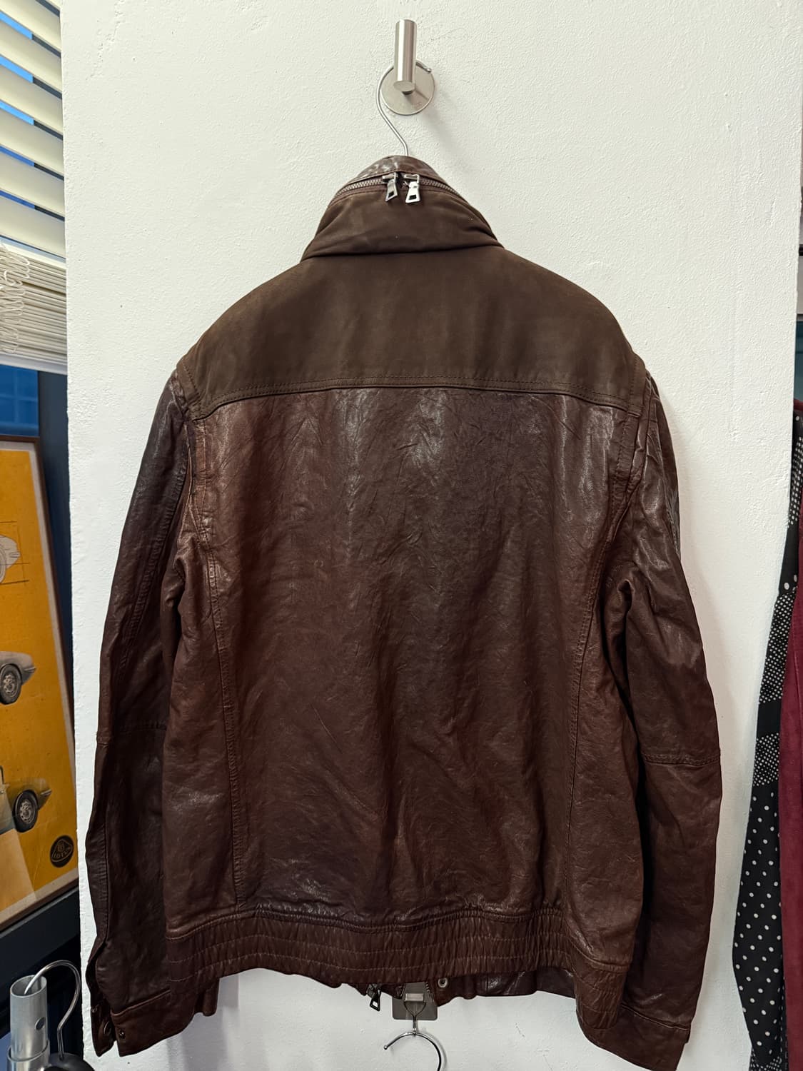 양가죽 스탠카라 브라운 자켓  상품이미지5