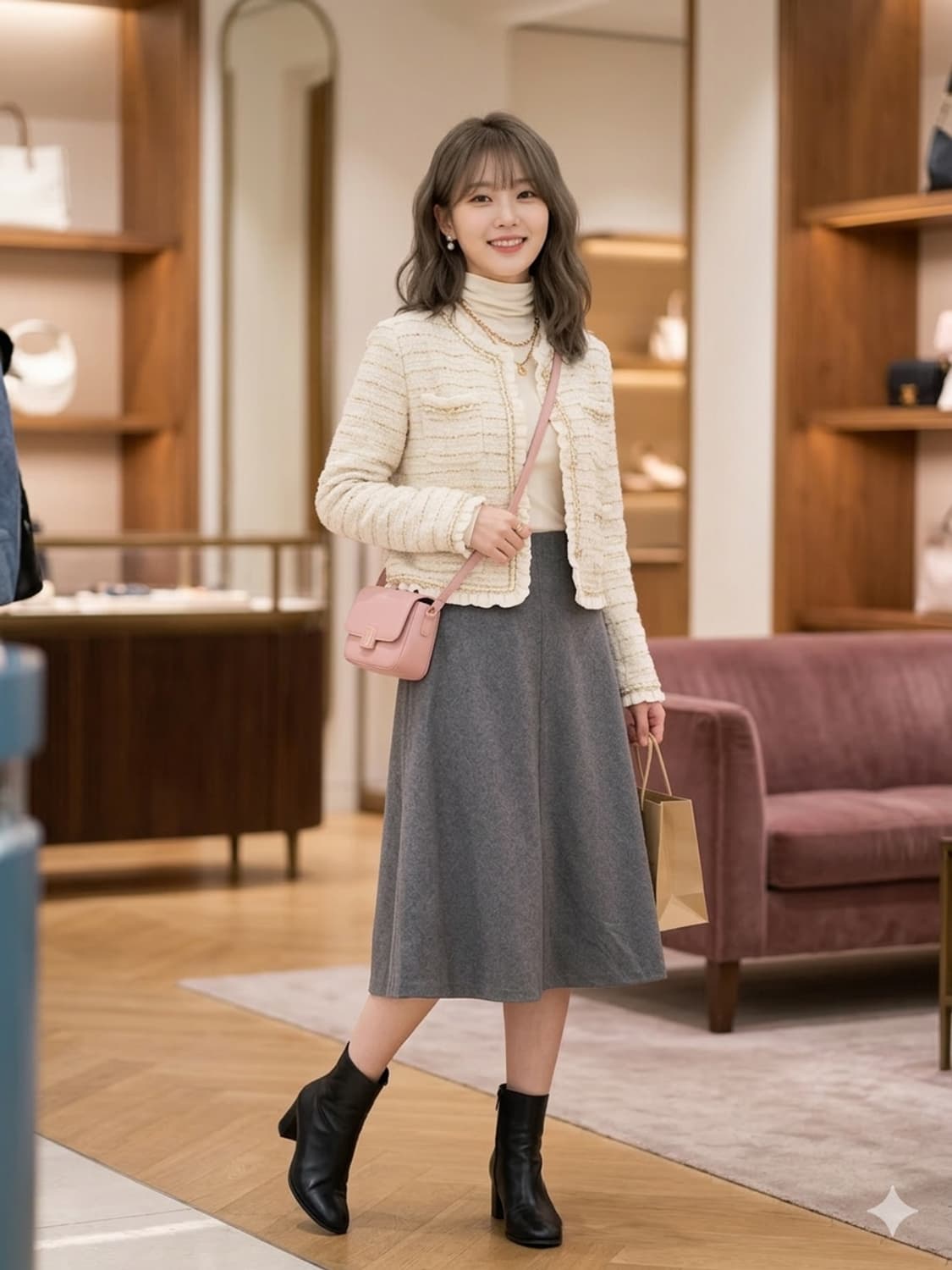 띠어리(theory) 그레이 A라인 모직 스커트 상품이미지1