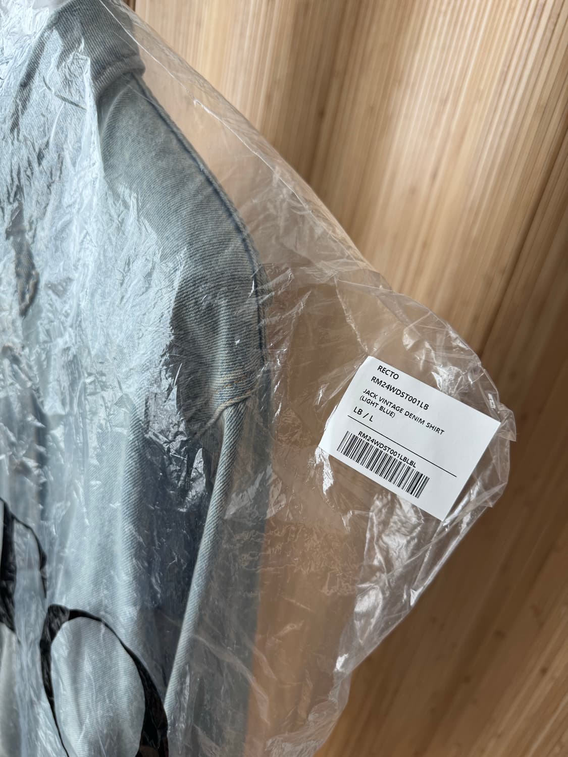 24SS Recto 렉토 시그니처 커브드 데님 셔츠 (실착 1회/최상급) 상품이미지9