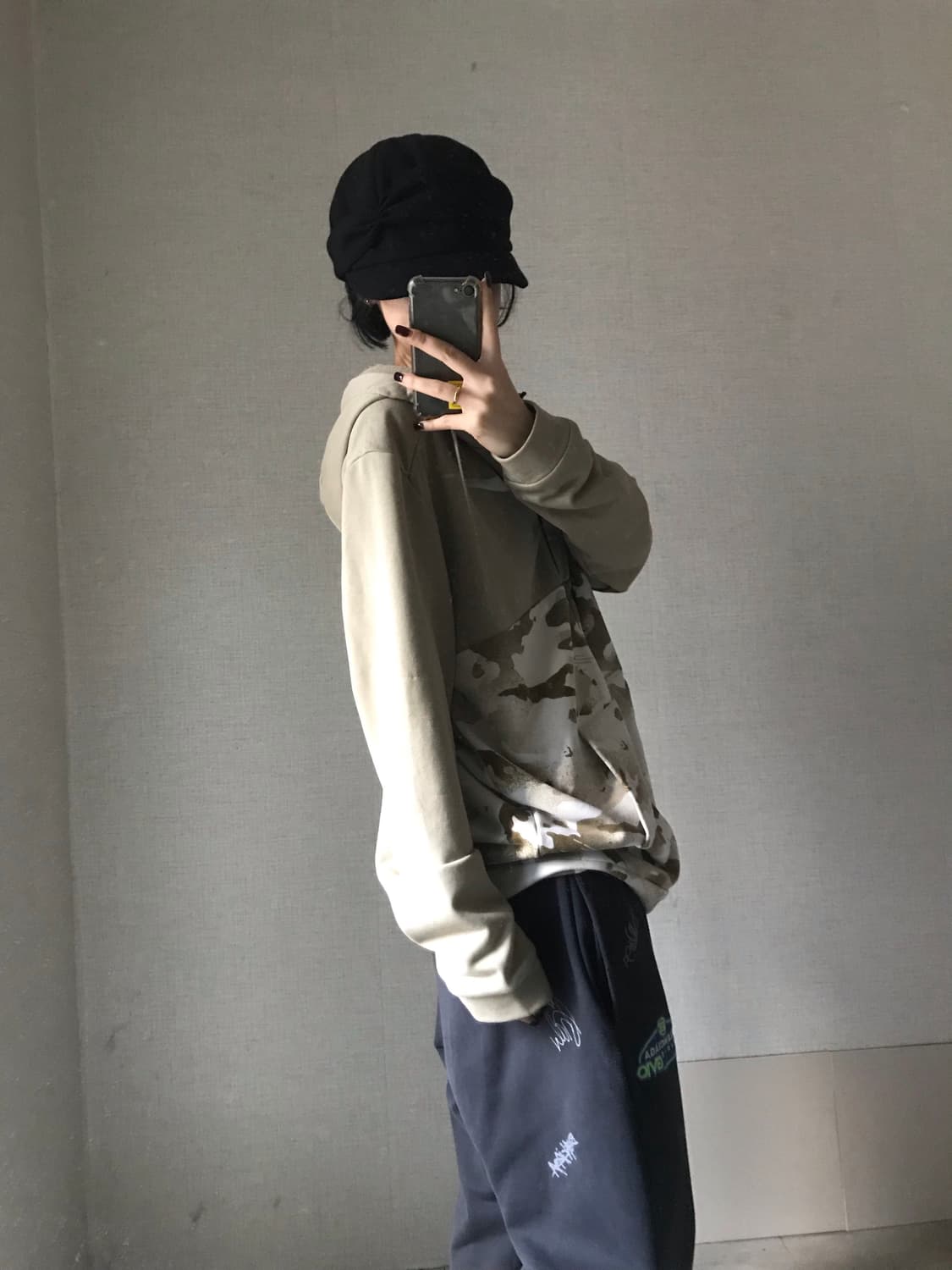나이키 베이지 카모 후드집업 상품이미지3