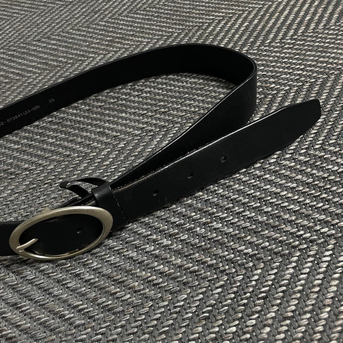 빈티지 미니멀 모던 오벌 버틀 레더 가죽 벨트 블랙y 4879 상품이미지3