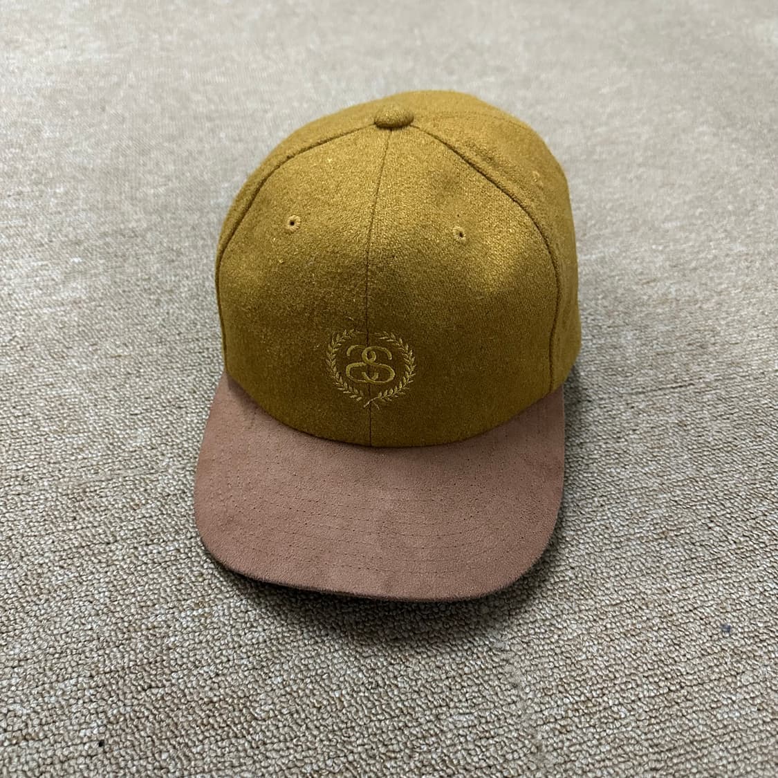 스투시 옐로우 브라운 울 스냅백 상품이미지2