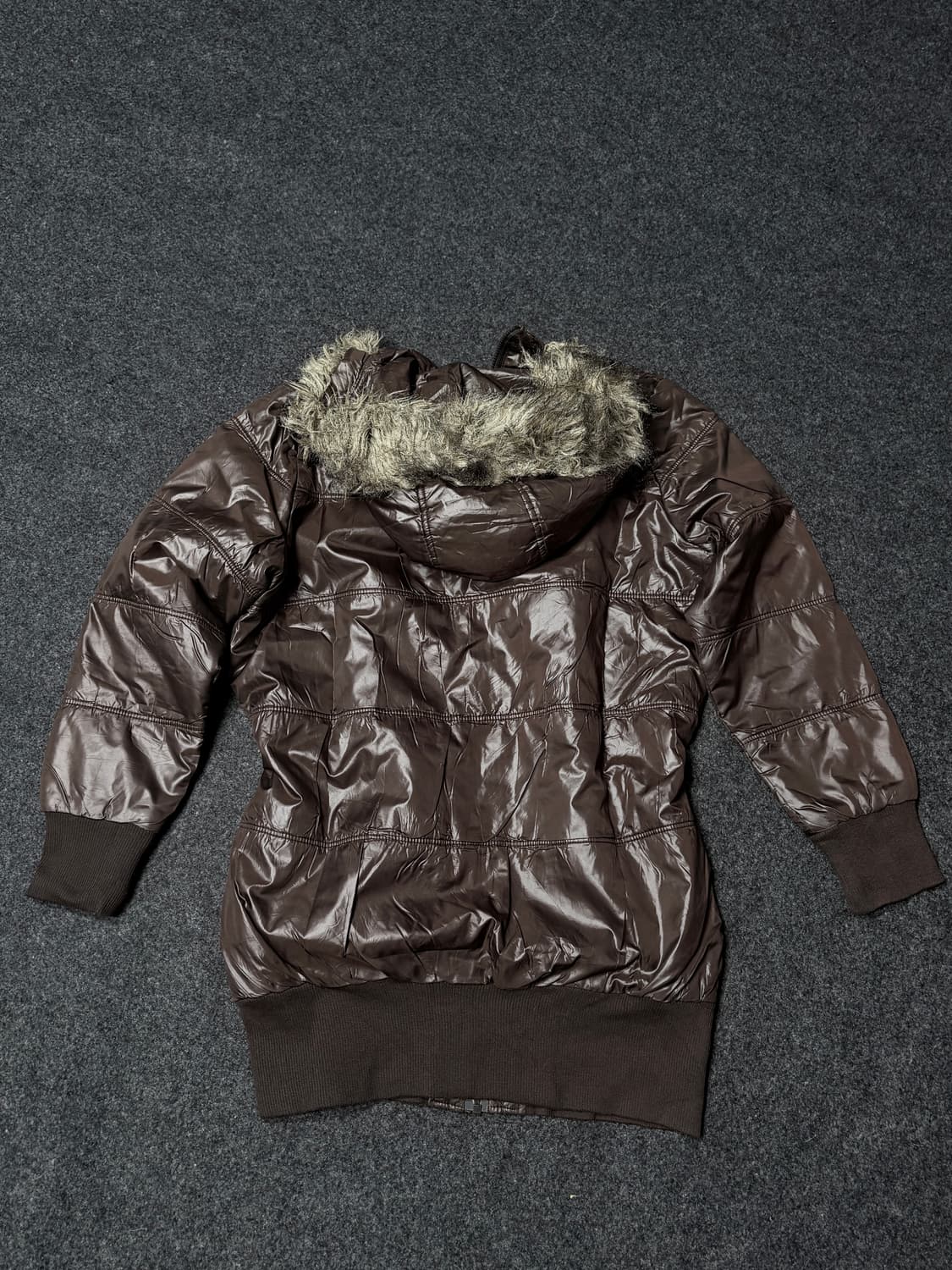 Vintage 00's grunge vkei Punk fur hood 상품이미지4