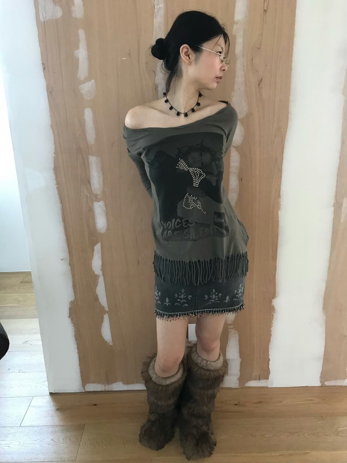 vintage tassel print top 상품이미지4