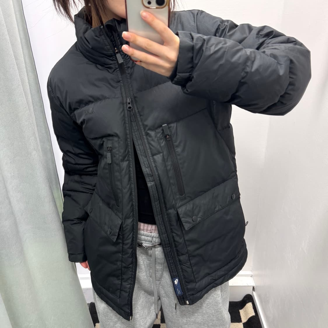 나이키 블랙 덕다운 투웨이 패딩 상품이미지1