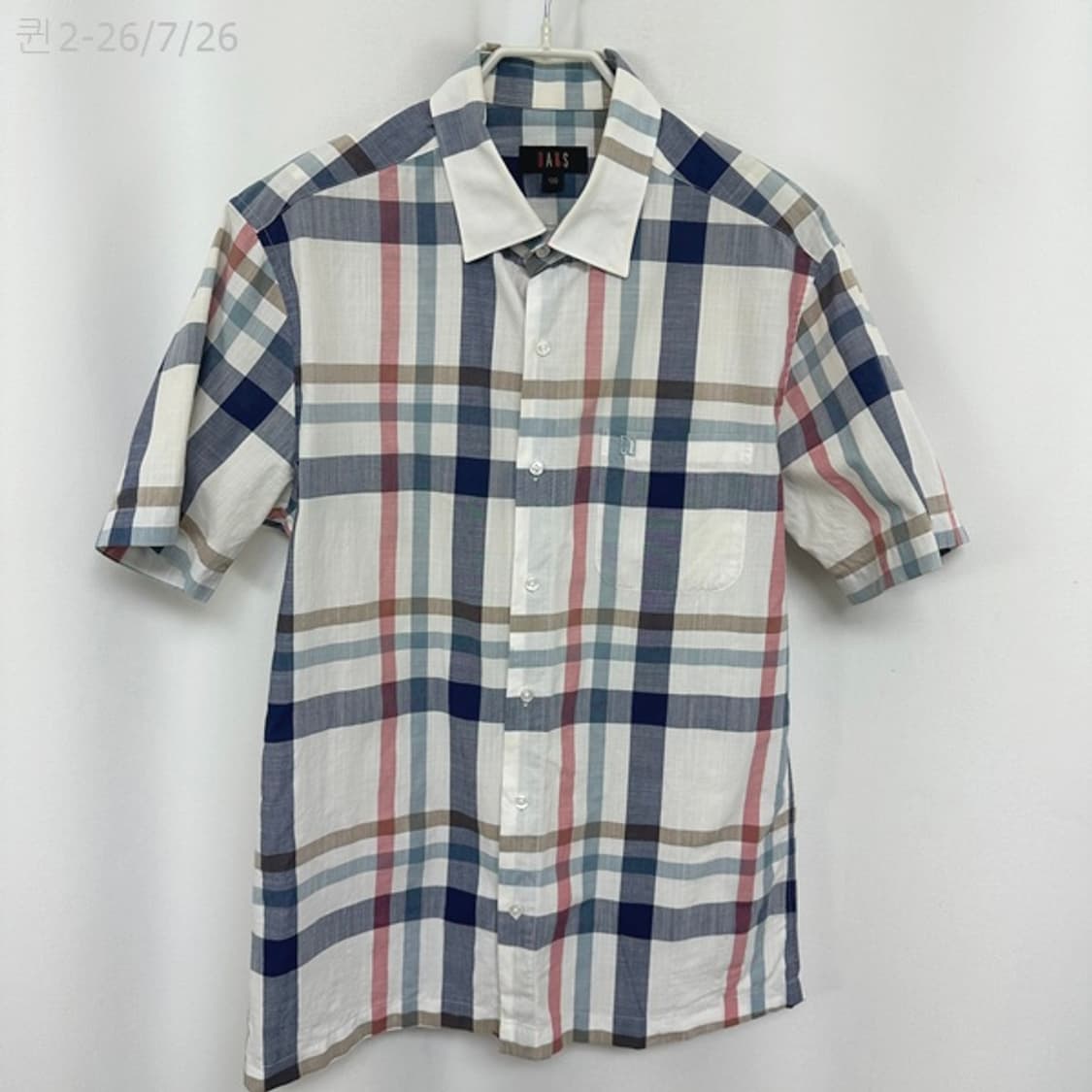 닥스 남자 체크 남방/셔츠 반팔셔츠 100 상품이미지1