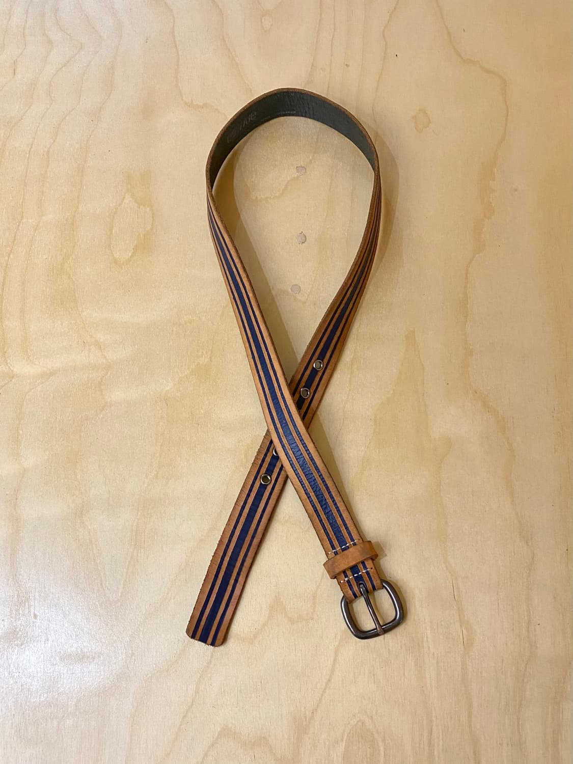 VTG stripe leather belt 미국빈티지 스트라이프 벨트 상품이미지2