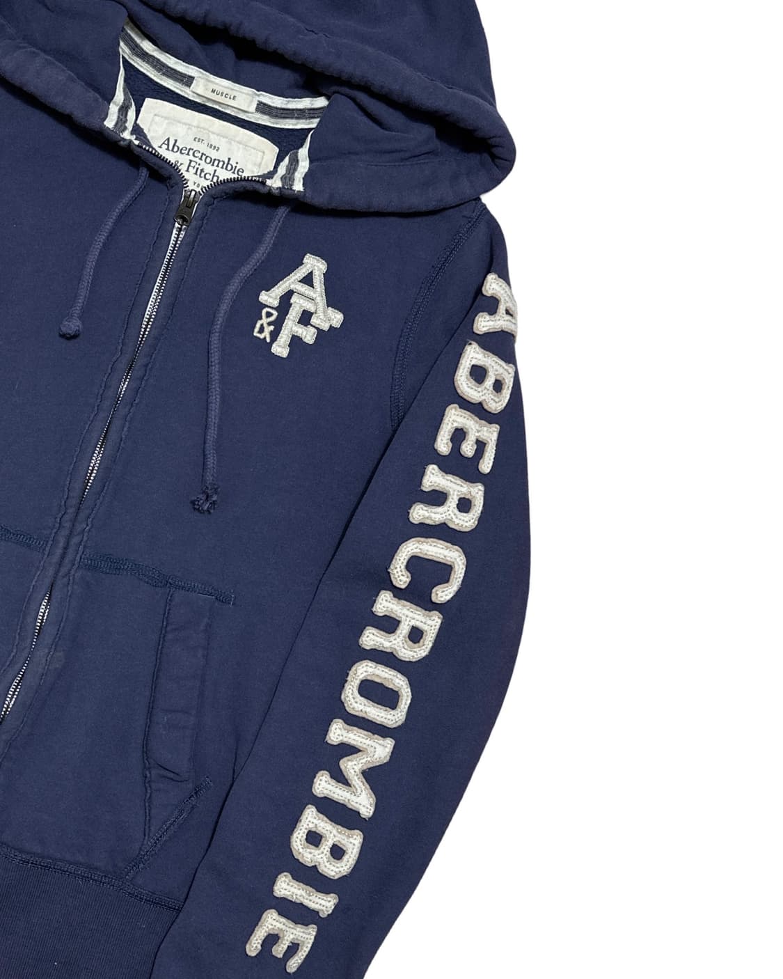 아베크롬비 스펠로고 네이비 후드집업 상품이미지3