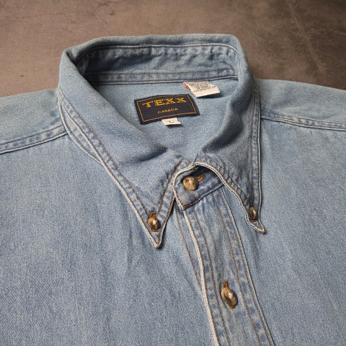TEXX 빈티지 버튼다운칼라 코튼 데님 셔츠 A00649 상품이미지2