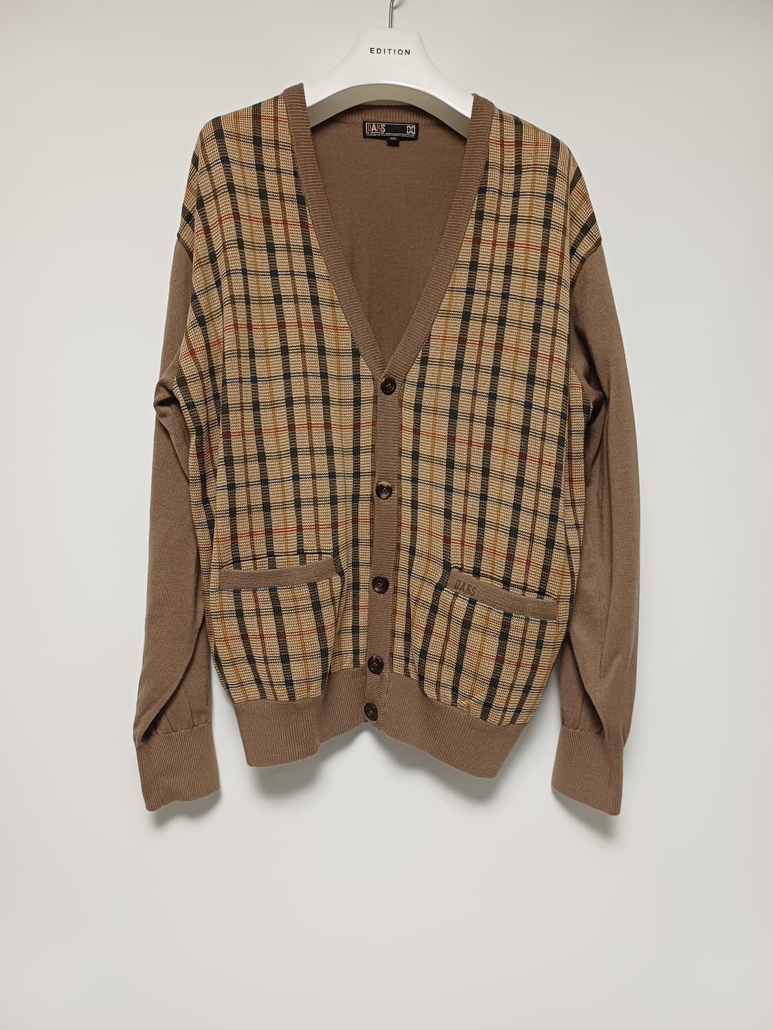 [Vintage] 00's DAKS GOLF 하우스체크 울 가디건/100 상품이미지1