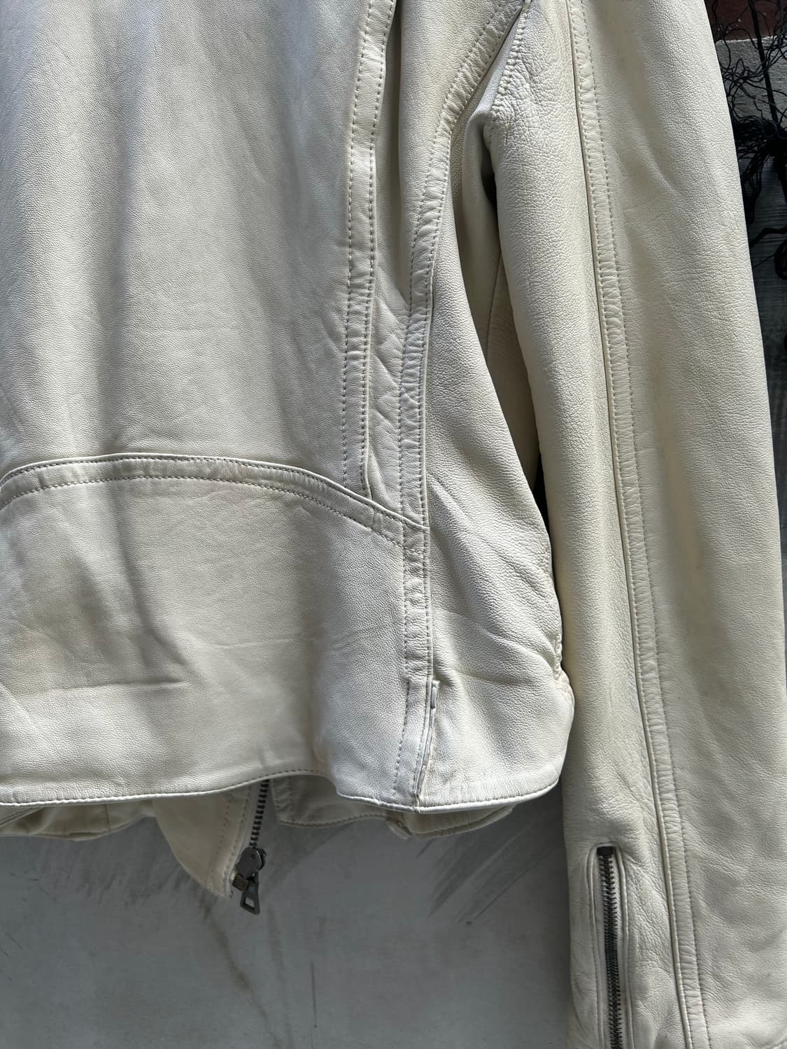 00s VTG 락시크 펑크 화이트 라이더 가죽자켓 상품이미지5