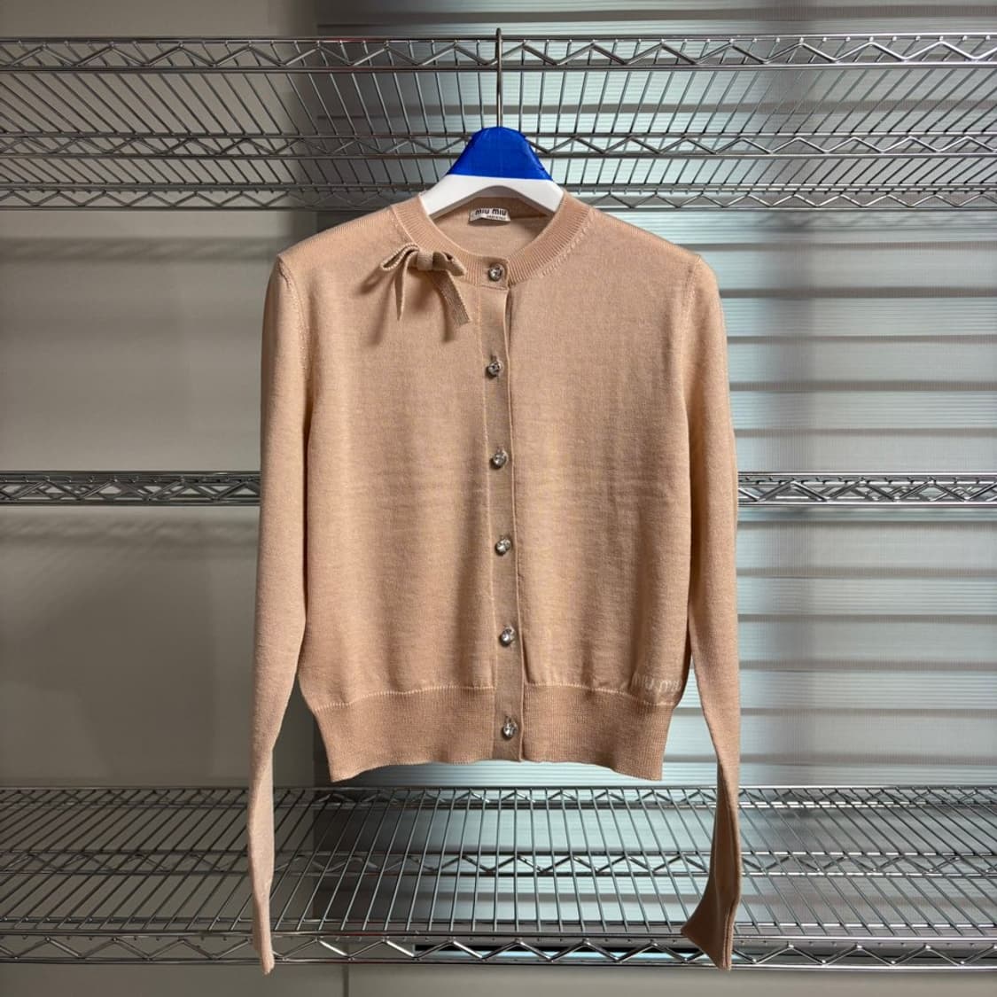 38) 미우미우 miu miu 크리스탈 리본 가디건 상품이미지1