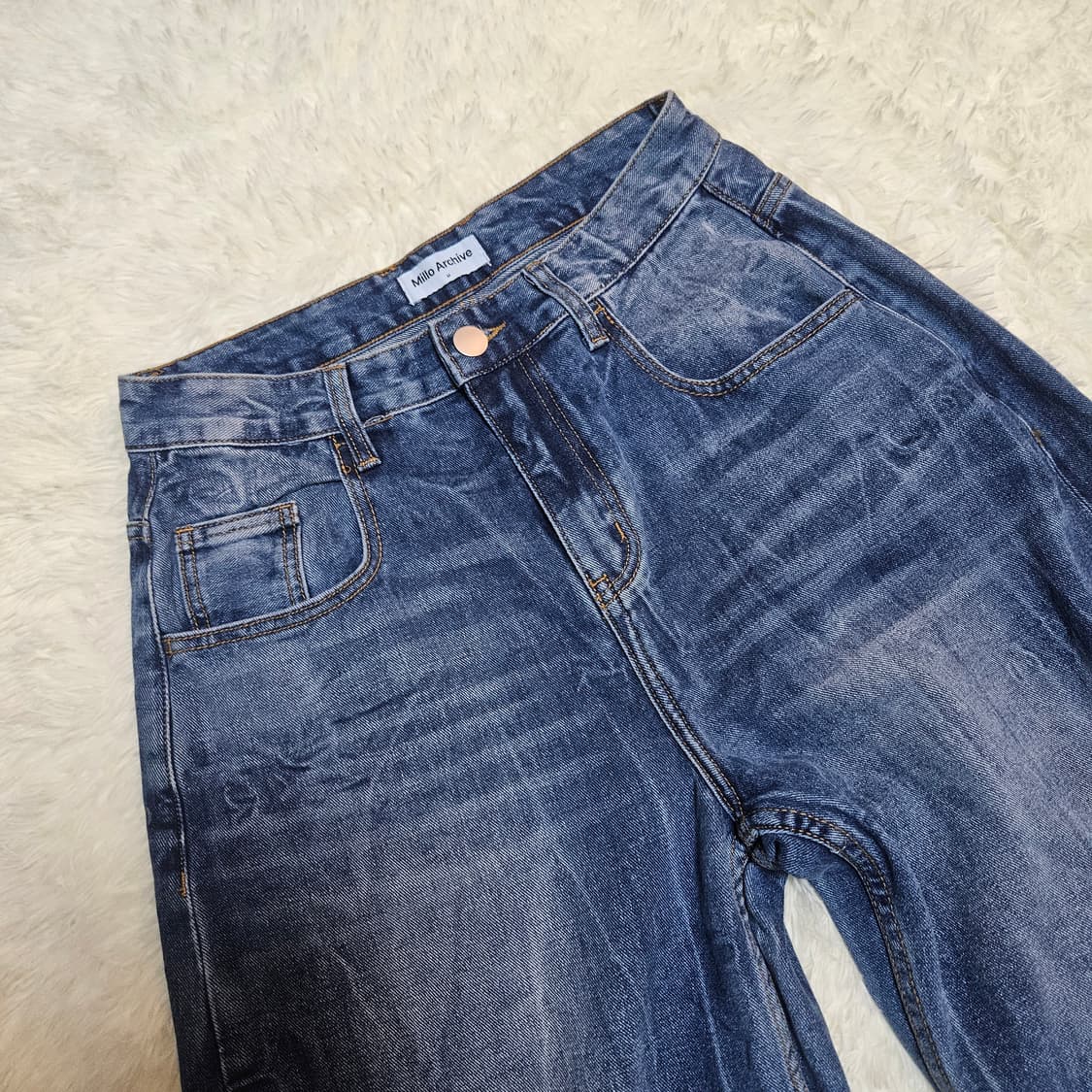 밀로아카이브 24ss 리플렉트 커브드 데님 팬츠 M size 상품이미지6