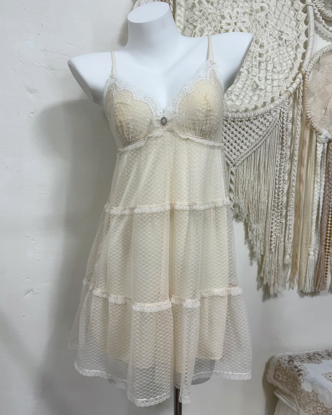 Cream Ivory Cancan Lace Slip  상품이미지3