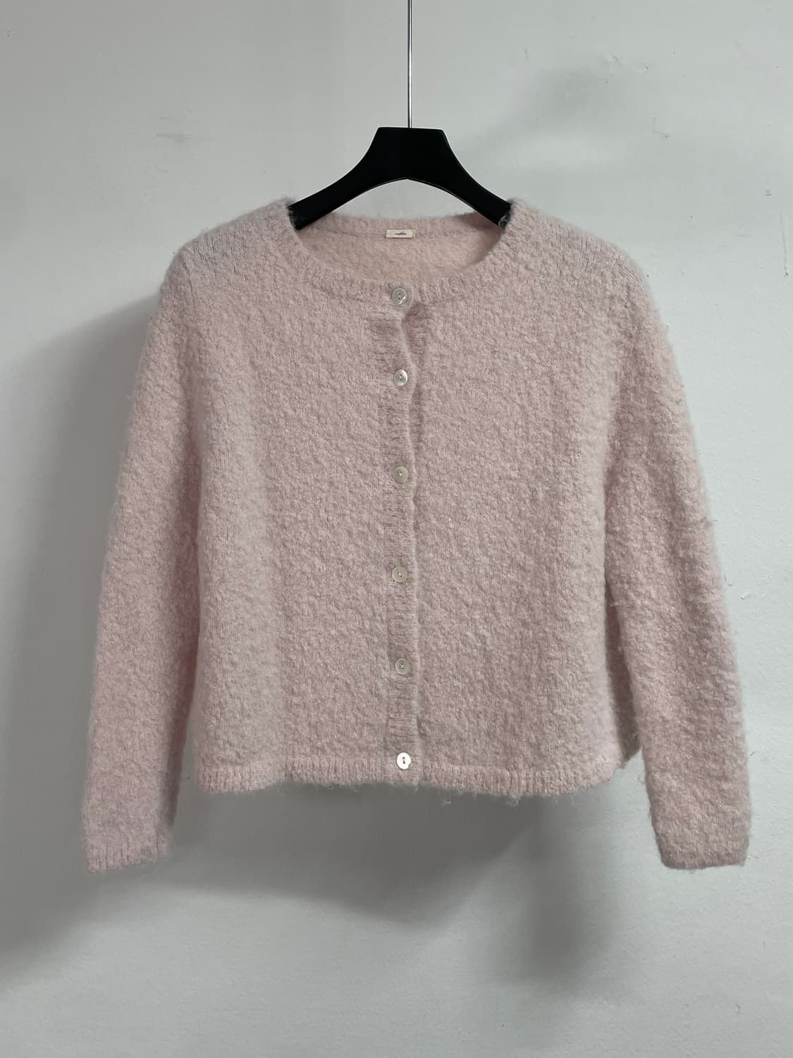 비아플레인 파스텔핑크 알파카 가디건 (on.606) 상품이미지1