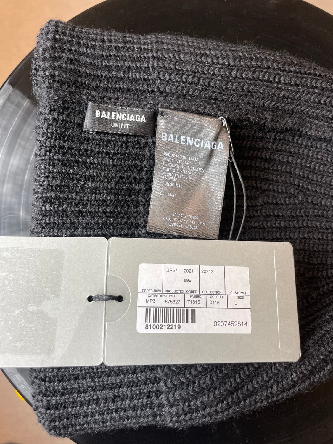 발렌시아가 인타르시아 로고 울 비니 새상품 상품이미지2