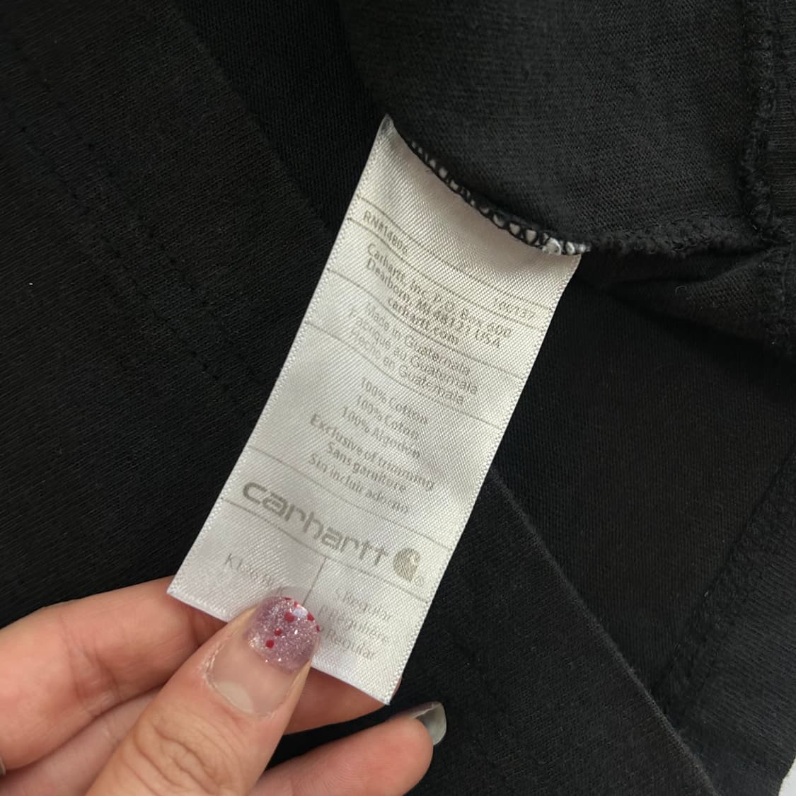 Carhartt 칼하트 원포켓 블랙 롱슬리브   상품이미지6