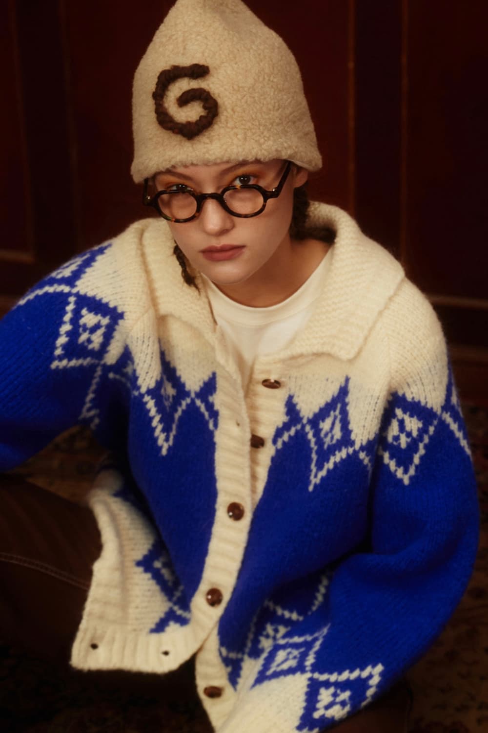 그린버터 Alpaca Dia Jacquard Cardigan 상품이미지1