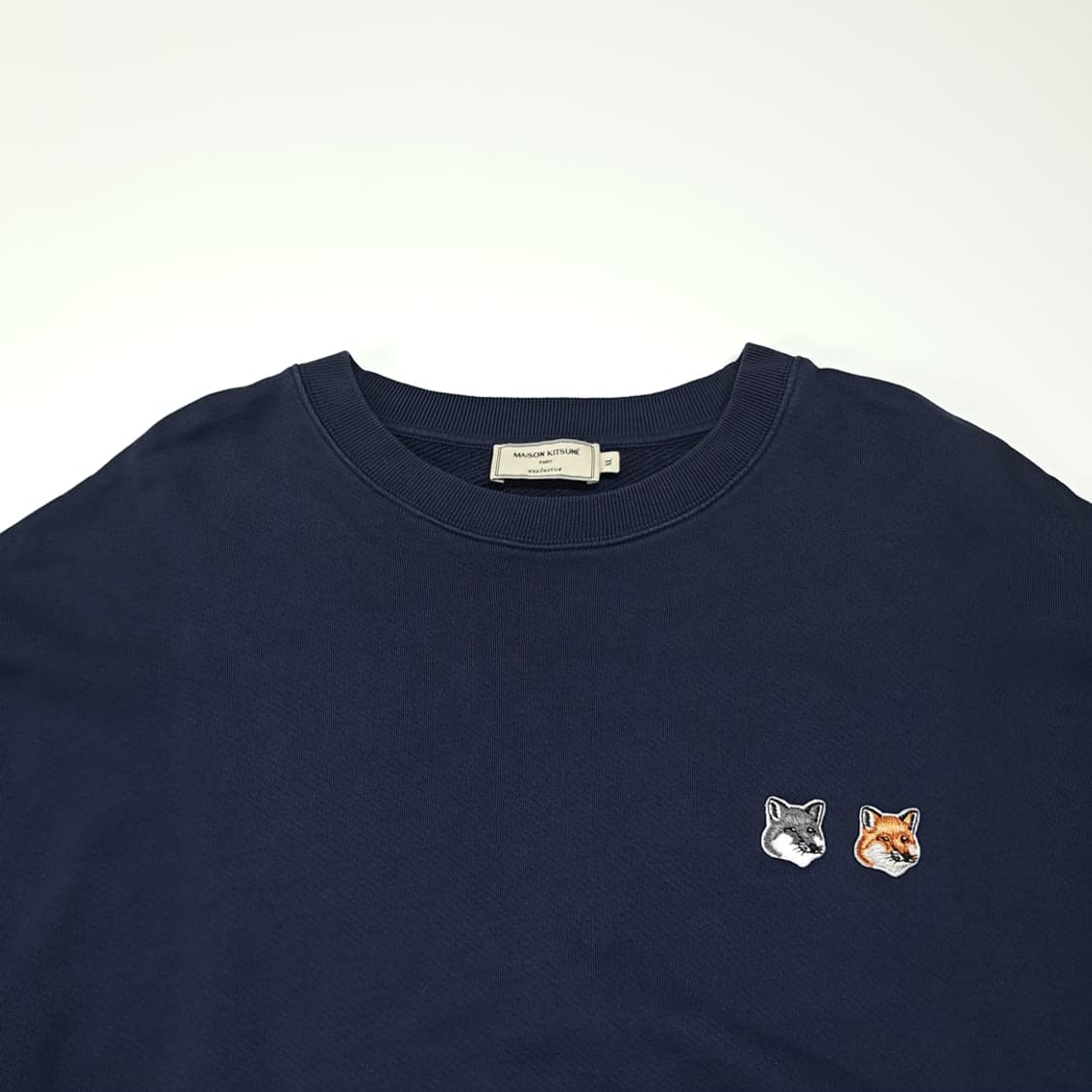 CL637 XL 메종키츠네 포르투갈판 더블폭스헤드 네이비 맨투맨 상품이미지2