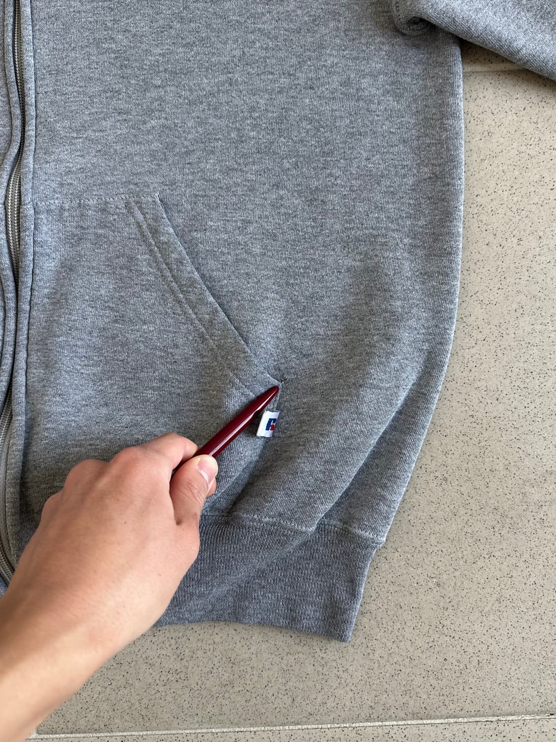 90s 빈티지 러셀 후드집업 그레이 M 상품이미지6