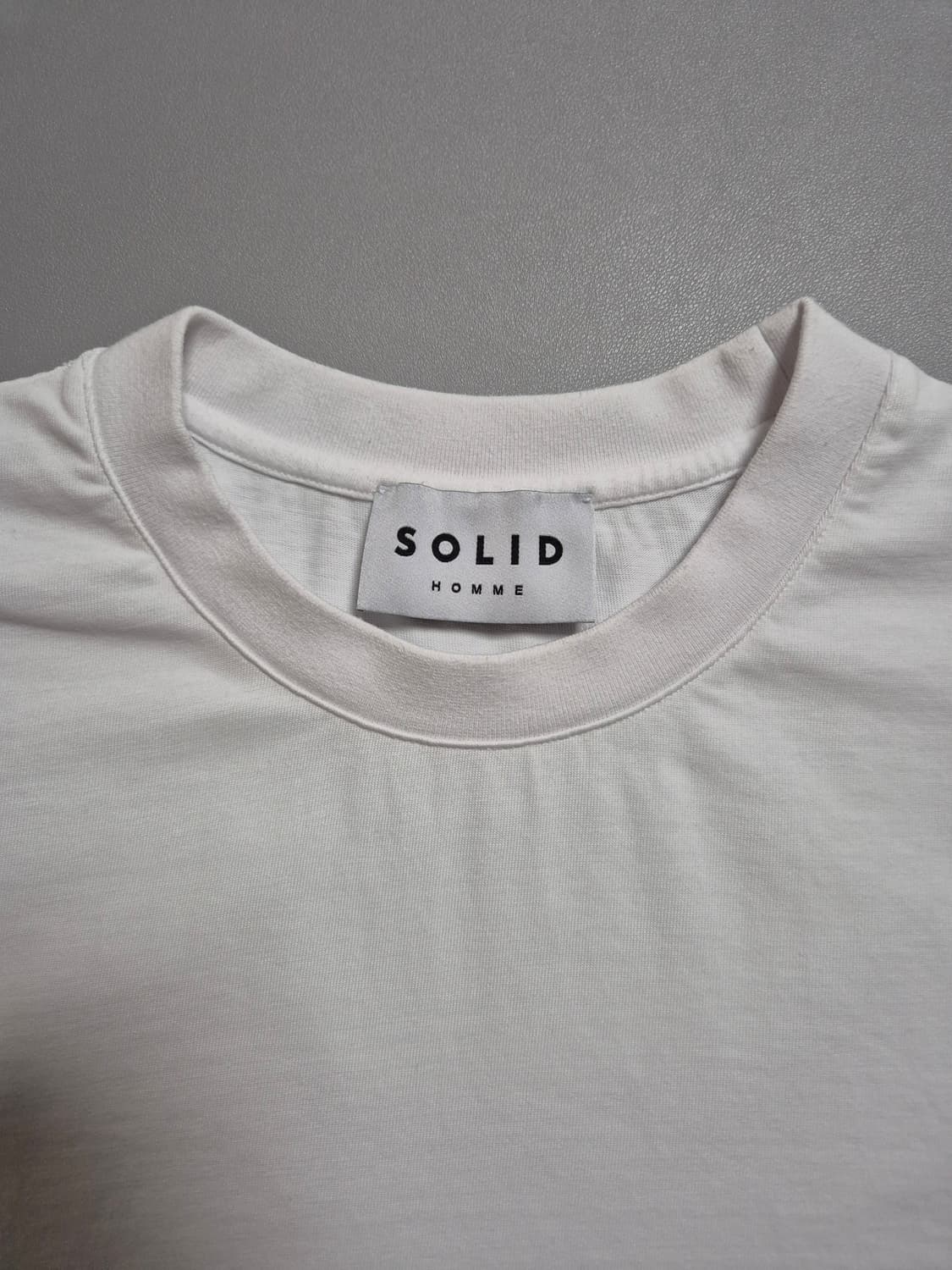 솔리드옴므 코튼 로고 반팔티 52 화이트 상품이미지3