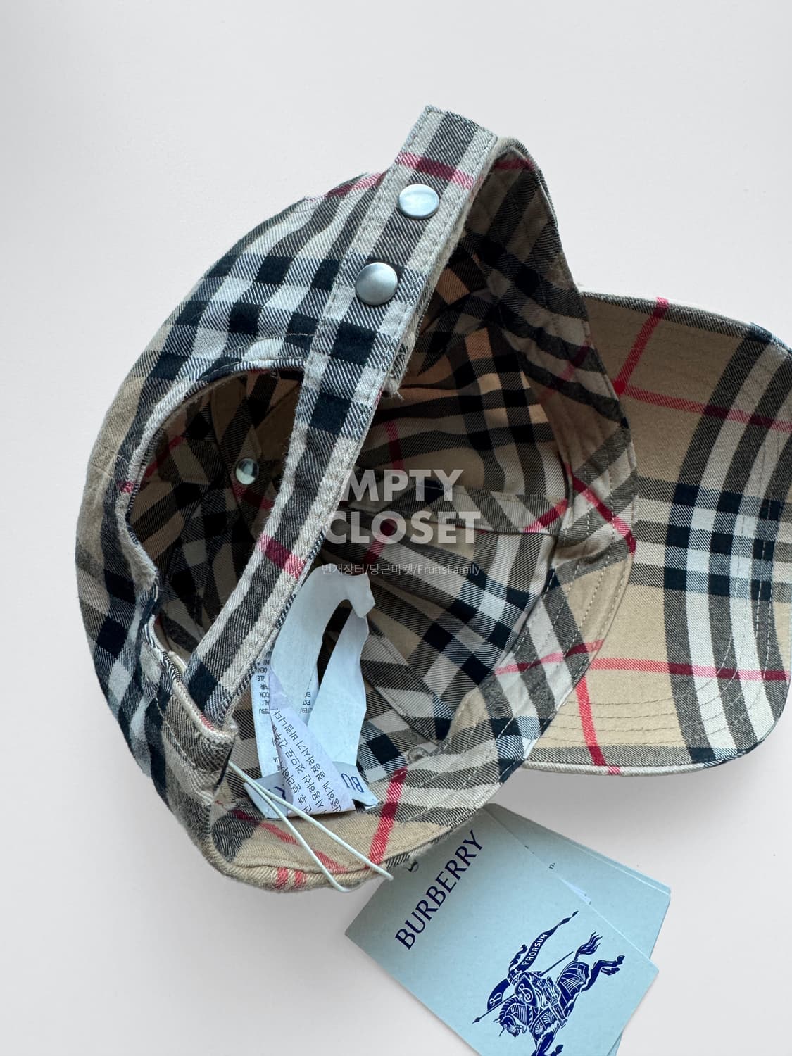 [L] 버버리 체크 코튼 볼캡 8075641 상품이미지4